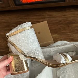 Steve Madden Audrina Gold Leather Heels